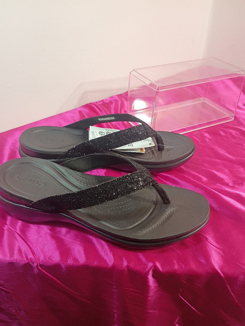 Crocs Women's SZ 9 Sloane Glitter Wedge Flip 206781-001 NWT - Picture 10 of 10
